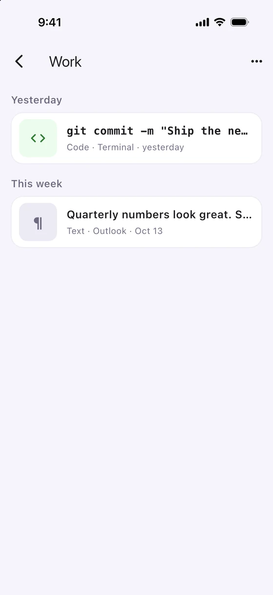 A folder of clips on iPhone